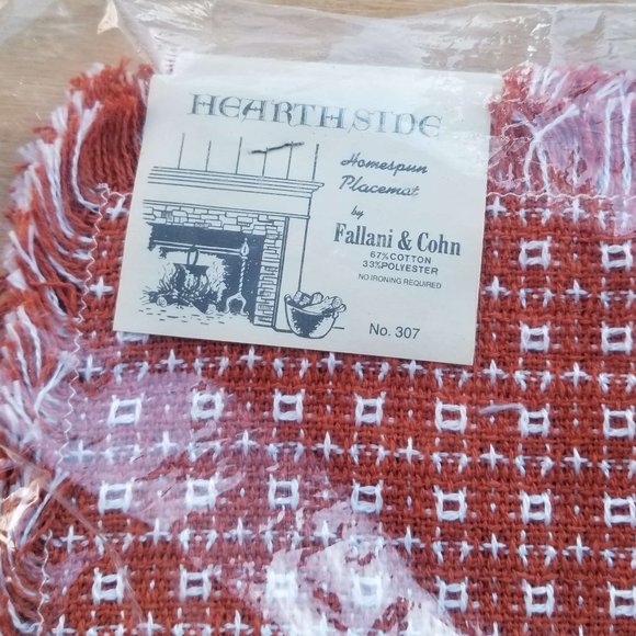 Vtg Fallani & Cohn Homespun Placemat Set - Orange - Picture 2 of 5